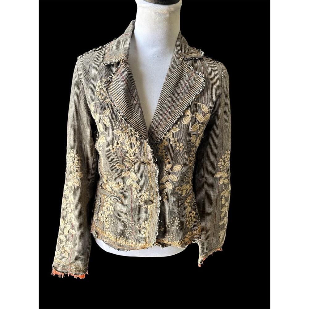 Embroidered Brown Blazer